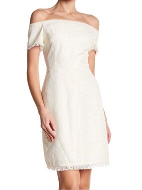 Nanette Nanette Lepore Short Sleeve Off-Shoulder Boucle Dress